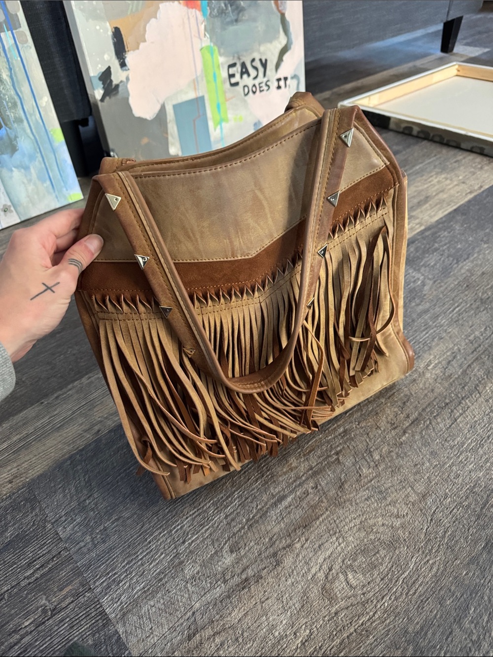 Steve Madden fringe tote bag